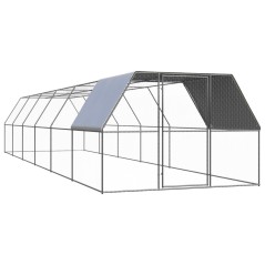 vidaXL Pollaio per Esterni 3x12x2 m in Acciaio Zincato