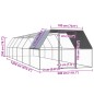 vidaXL Pollaio per Esterni 3x12x2 m in Acciaio Zincato