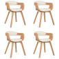 vidaXL Sedie da Pranzo 4 pz Crema in Legno Curvato e Similpelle vidaXL Sedie da Pranzo 4 pz Crema in Legno Curvato e Similpelle