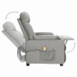 vidaXL Poltrona Alzapersona Massaggiante Grigio Chiaro Tessuto