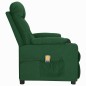 vidaXL Poltrona Alzapersona Massaggiante Verde Scuro Tessuto