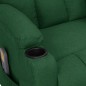 vidaXL Poltrona Alzapersona Massaggiante Verde Scuro Tessuto