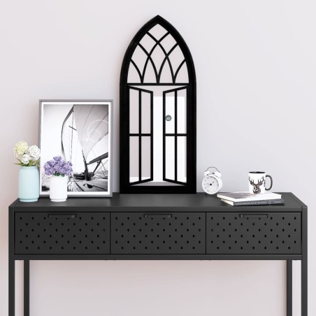 vidaXL Specchio Nero 70x30 cm in Ferro per Uso Interno