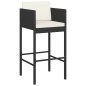 vidaXL Set Bar da Giardino 5 pz con Cuscini in Polyrattan Nero vidaXL Set Bar da Giardino 5 pz con Cuscini in Polyrattan Nero