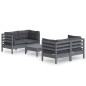 vidaXL Set Divani da Giardino 5 pz con Cuscini Antracite Legno di Pino vidaXL Set Divani da Giardino 5 pz con Cuscini Antracite Legno di Pino