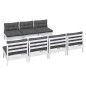 vidaXL Set Divani da Giardino 8 pz con Cuscini Antracite Legno di Pino vidaXL Set Divani da Giardino 8 pz con Cuscini Antracite Legno di Pino