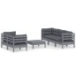 vidaXL Set Divani da Giardino 6 pz con Cuscini Antracite Legno di Pino