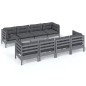 vidaXL Set Salotto Giardino con Cuscini 9 pz in Legno Massello di Pino