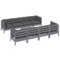 vidaXL Set Salotto Giardino con Cuscini 9 pz in Legno Massello di Pino