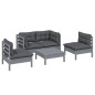 vidaXL Set Divani da Giardino 5 pz con Cuscini Legno Massello di Pino vidaXL Set Divani da Giardino 5 pz con Cuscini Legno Massello di Pino
