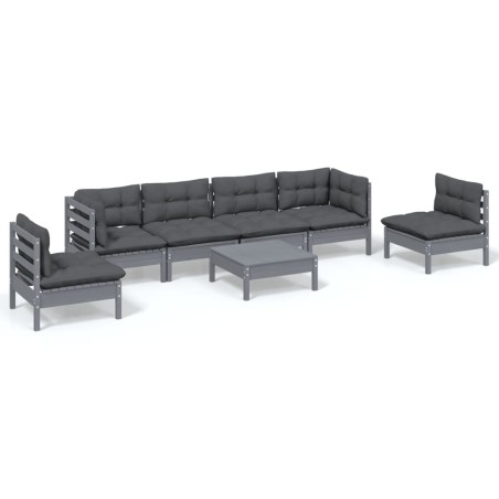 vidaXL Set Salotto da Giardino 7pz con Cuscini Legno Massello di Pino