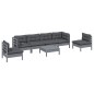 vidaXL Set Salotto da Giardino 7pz con Cuscini Legno Massello di Pino vidaXL Set Salotto da Giardino 7pz con Cuscini Legno Massello di Pino