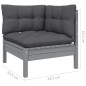 vidaXL Set Divani da Giardino 5 pz con Cuscini Grigi Massello di Pino vidaXL Set Divani da Giardino 5 pz con Cuscini Grigi Massello di Pino