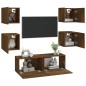Set di Mobili TV a Parete Rovere Fumo in Legno Multistrato Set di Mobili TV a Parete Rovere Fumo in Legno Multistrato