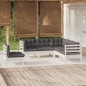 vidaXL Set Divani da Giardino 5 pz con Cuscini Bianchi Legno di Pino vidaXL Set Divani da Giardino 5 pz con Cuscini Bianchi Legno di Pino