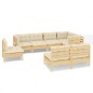 vidaXL Set Divani da Giardino 8 pz con Cuscini Crema Massello di Pino vidaXL Set Divani da Giardino 8 pz con Cuscini Crema Massello di Pino