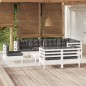vidaXL Set Divani da Giardino 9 pz con Cuscini Bianchi Legno di Pino vidaXL Set Divani da Giardino 9 pz con Cuscini Bianchi Legno di Pino