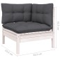 vidaXL Set Divani da Giardino 10 pz con Cuscini Bianchi Legno di Pino