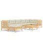 vidaXL Set Divani da Giardino 8 pz con Cuscini Crema in Massello di Pino vidaXL Set Divani da Giardino 8 pz con Cuscini Crema in Massello di Pino