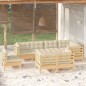 vidaXL Set Divani da Giardino 8 pz con Cuscini Crema in Massello di Pino vidaXL Set Divani da Giardino 8 pz con Cuscini Crema in Massello di Pino