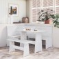 vidaXL Set da Pranzo 3 pz REINE Bianco in Legno Massello di Pino vidaXL Set da Pranzo 3 pz REINE Bianco in Legno Massello di Pino