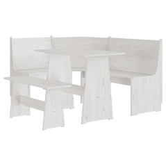 vidaXL Set da Pranzo 3 pz REINE Bianco in Legno Massello di Pino