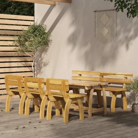 vidaXL Set da Pranzo da Giardino 5 pz in Legno di Pino Impregnato