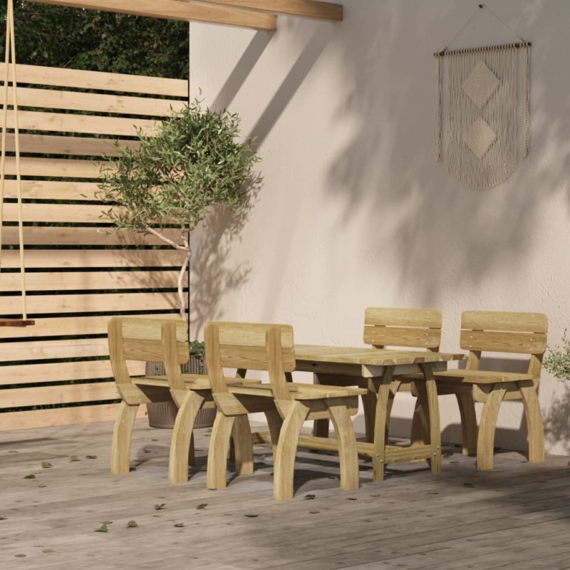 vidaXL Set da Pranzo da Giardino 5 pz in Legno di Pino Impregnato vidaXL Set da Pranzo da Giardino 5 pz in Legno di Pino Impregnato