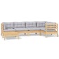 vidaXL Set Divani da Giardino 6 pz con Cuscini Grigi Massello di Pino vidaXL Set Divani da Giardino 6 pz con Cuscini Grigi Massello di Pino