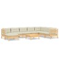 vidaXL Set Divani da Giardino 9 pz con Cuscini Crema in Massello di Pino vidaXL Set Divani da Giardino 9 pz con Cuscini Crema in Massello di Pino