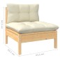 vidaXL Set Divani da Giardino 9 pz con Cuscini Crema in Massello di Pino vidaXL Set Divani da Giardino 9 pz con Cuscini Crema in Massello di Pino
