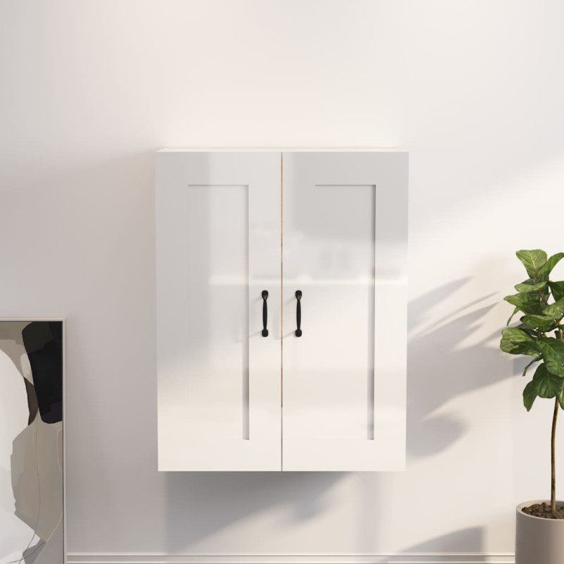 Armadietto Pensile a Parete Bianco Lucido 69,5x32,5x90 cm Armadietto Pensile a Parete Bianco Lucido 69,5x32,5x90 cm