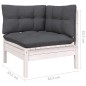 vidaXL Set Divani da Giardino 10 pz con Cuscini Bianchi Legno di Pino vidaXL Set Divani da Giardino 10 pz con Cuscini Bianchi Legno di Pino