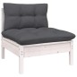 vidaXL Set Divani da Giardino 9 pz con Cuscini Bianchi Legno di Pino vidaXL Set Divani da Giardino 9 pz con Cuscini Bianchi Legno di Pino