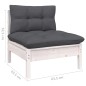 vidaXL Set Divani da Giardino 9 pz con Cuscini Bianchi Legno di Pino vidaXL Set Divani da Giardino 9 pz con Cuscini Bianchi Legno di Pino