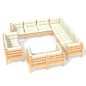 vidaXL Set Divani da Giardino 11 pz con Cuscini Crema in Massello di Pino vidaXL Set Divani da Giardino 11 pz con Cuscini Crema in Massello di Pino