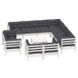 vidaXL Set Divani da Giardino 12 pz con Cuscini Bianchi Legno di Pino vidaXL Set Divani da Giardino 12 pz con Cuscini Bianchi Legno di Pino