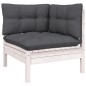 vidaXL Set Divani da Giardino 12 pz con Cuscini Bianchi Legno di Pino vidaXL Set Divani da Giardino 12 pz con Cuscini Bianchi Legno di Pino
