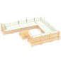 vidaXL Set Divani da Giardino 11 pz con Cuscini Crema Massello di Pino vidaXL Set Divani da Giardino 11 pz con Cuscini Crema Massello di Pino