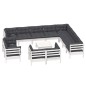 vidaXL Set Divani da Giardino 13 pz con Cuscini Bianchi Legno di Pino vidaXL Set Divani da Giardino 13 pz con Cuscini Bianchi Legno di Pino