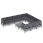 vidaXL Set Divani da Giardino 11 pz con Cuscini Grigi Massello di Pino vidaXL Set Divani da Giardino 11 pz con Cuscini Grigi Massello di Pino
