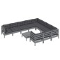vidaXL Set Divani da Giardino 11 pz con Cuscini Grigi Massello di Pino vidaXL Set Divani da Giardino 11 pz con Cuscini Grigi Massello di Pino
