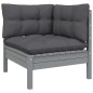vidaXL Set Divani da Giardino 11 pz con Cuscini Grigi Massello di Pino vidaXL Set Divani da Giardino 11 pz con Cuscini Grigi Massello di Pino