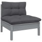 vidaXL Set Divani da Giardino 11 pz con Cuscini Grigi Massello di Pino vidaXL Set Divani da Giardino 11 pz con Cuscini Grigi Massello di Pino