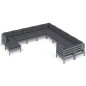vidaXL Set Divani da Giardino 11pz con Cuscini Massello di Pino Grigio vidaXL Set Divani da Giardino 11pz con Cuscini Massello di Pino Grigio