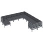 vidaXL Set Divani da Giardino 11pz con Cuscini Massello di Pino Grigio vidaXL Set Divani da Giardino 11pz con Cuscini Massello di Pino Grigio