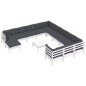 vidaXL Set Divani da Giardino 13 pz con Cuscini Bianchi Legno di Pino vidaXL Set Divani da Giardino 13 pz con Cuscini Bianchi Legno di Pino