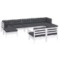 vidaXL Set Divani da Giardino 10 pz con Cuscini Bianchi Legno di Pino vidaXL Set Divani da Giardino 10 pz con Cuscini Bianchi Legno di Pino