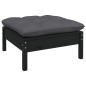vidaXL Set Divani da Giardino 6 pz con Cuscini Neri in Legno di Pino vidaXL Set Divani da Giardino 6 pz con Cuscini Neri in Legno di Pino
