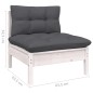 vidaXL Set Divani da Giardino 14 pz con Cuscini Bianchi Legno di Pino vidaXL Set Divani da Giardino 14 pz con Cuscini Bianchi Legno di Pino